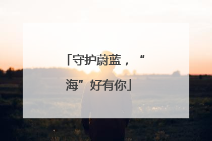 守护蔚蓝，“海”好有你