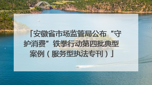 安徽省市场监管局公布“守护消费”铁拳行动第四批典型案例（服务型执法专刊）