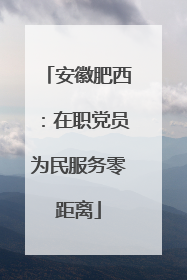 安徽肥西：在职党员为民服务零距离