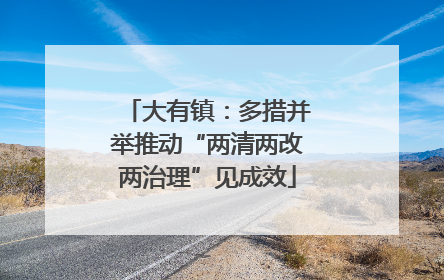 大有镇：多措并举推动“两清两改两治理”见成效