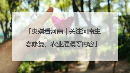 央媒看河南｜关注河南生态修复、农业灌溉等内容