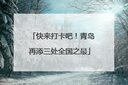 快来打卡吧！青岛再添三处全国之最