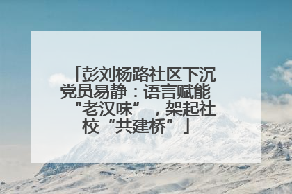 彭刘杨路社区下沉党员易静：语言赋能“老汉味”，架起社校“共建桥”