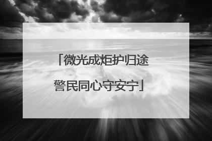微光成炬护归途 警民同心守安宁