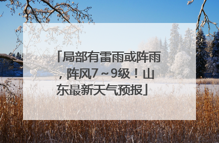 局部有雷雨或阵雨，阵风7～9级！山东最新天气预报