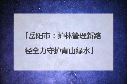 岳阳市：护林管理新路径全力守护青山绿水