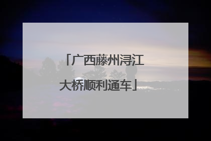 广西藤州浔江大桥顺利通车
