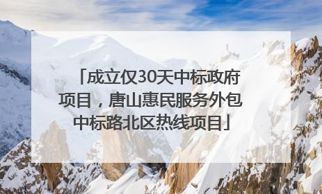 成立仅30天中标政府项目，唐山惠民服务外包中标路北区热线项目