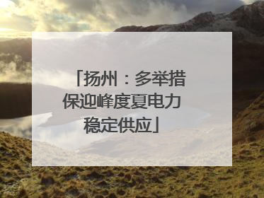 扬州：多举措保迎峰度夏电力稳定供应