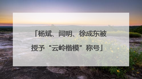 杨斌、闻明、徐成东被授予“云岭楷模”称号