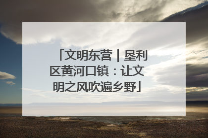 文明东营｜垦利区黄河口镇：让文明之风吹遍乡野