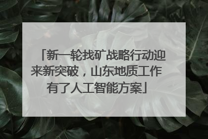 新一轮找矿战略行动迎来新突破，山东地质工作有了人工智能方案