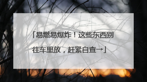易燃易爆炸！这些东西别往车里放，赶紧自查→
