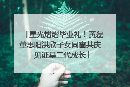 星光熠熠毕业礼！黄磊董思阳洪欣子女同窗共庆 见证星二代成长