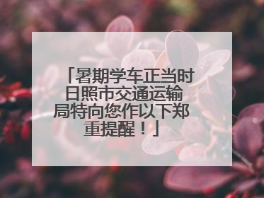 暑期学车正当时 日照市交通运输局特向您作以下郑重提醒！