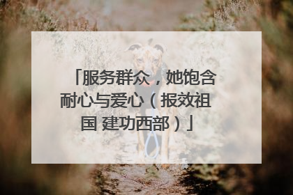 服务群众，她饱含耐心与爱心（报效祖国 建功西部）