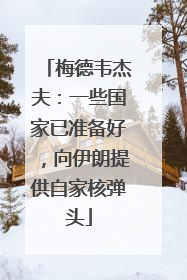 梅德韦杰夫：一些国家已准备好，向伊朗提供自家核弹头