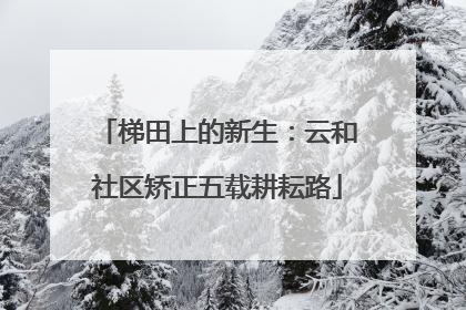 梯田上的新生：云和社区矫正五载耕耘路
