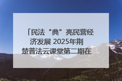 民法“典”亮民营经济发展 2025年荆楚普法云课堂第二期在武汉客厅开讲