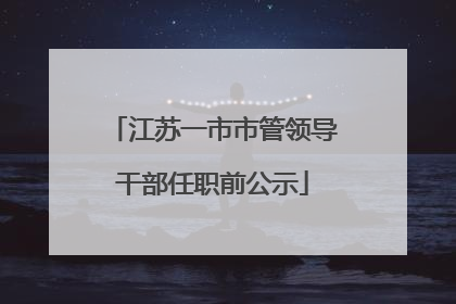 江苏一市市管领导干部任职前公示