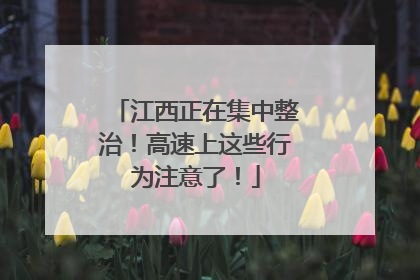 江西正在集中整治！高速上这些行为注意了！