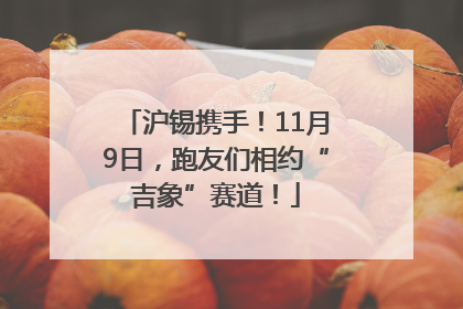 沪锡携手！11月9日，跑友们相约“吉象”赛道！