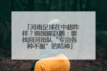 河南足球在中超咋样？前国脚赵鹏：要找回河南队“专治各种不服”的精神