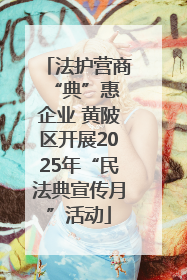 法护营商 “典”惠企业 黄陂区开展2025年“民法典宣传月”活动