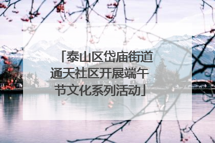 泰山区岱庙街道通天社区开展端午节文化系列活动