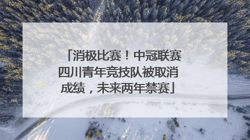消极比赛！中冠联赛四川青年竞技队被取消成绩，未来两年禁赛