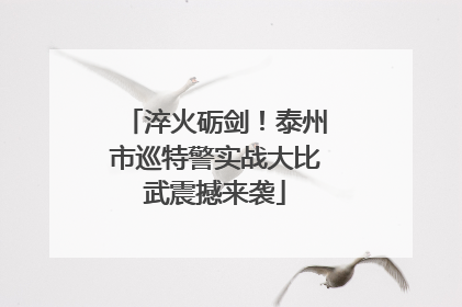 淬火砺剑！泰州市巡特警实战大比武震撼来袭