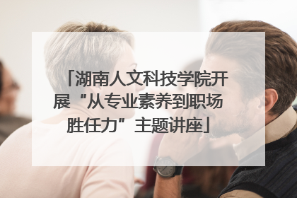 湖南人文科技学院开展“从专业素养到职场胜任力”主题讲座