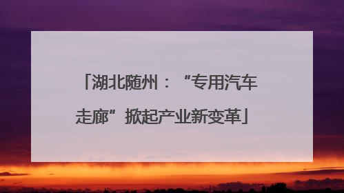 湖北随州：“专用汽车走廊”掀起产业新变革