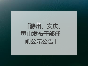 滁州、安庆、黄山发布干部任前公示公告