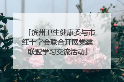 滨州卫生健康委与市红十字会联合开展党建联盟学习交流活动
