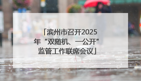 滨州市召开2025年“双随机、一公开” 监管工作联席会议