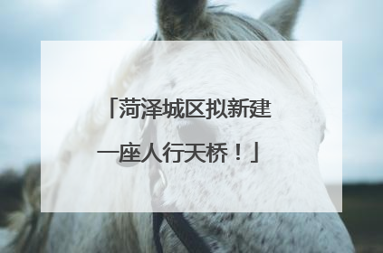 菏泽城区拟新建一座人行天桥！