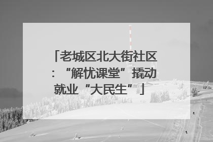 老城区北大街社区：“解忧课堂”撬动就业“大民生”