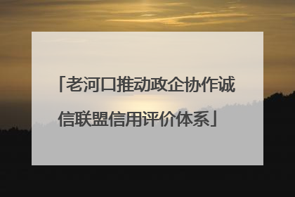 老河口推动政企协作诚信联盟信用评价体系
