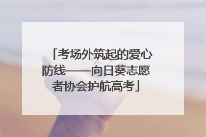 考场外筑起的爱心防线——向日葵志愿者协会护航高考