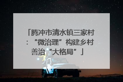 腾冲市清水镇三家村：“微治理”构建乡村善治“大格局”