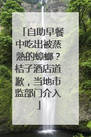自助早餐中吃出被蒸熟的蟑螂？桔子酒店道歉，当地市监部门介入