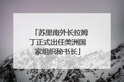 苏里南外长拉姆丁正式出任美洲国家组织秘书长