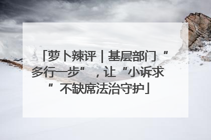 萝卜辣评｜基层部门“多行一步”，让“小诉求”不缺席法治守护