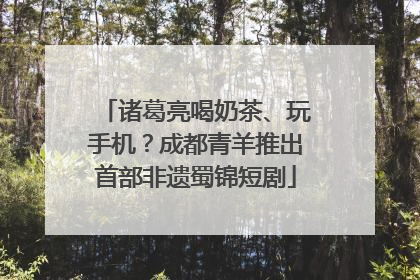 诸葛亮喝奶茶、玩手机？成都青羊推出首部非遗蜀锦短剧
