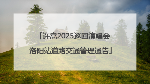许嵩2025巡回演唱会洛阳站道路交通管理通告