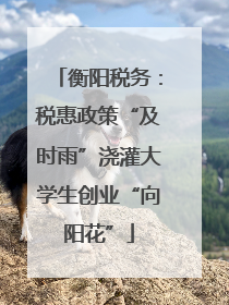 衡阳税务：税惠政策“及时雨”浇灌大学生创业“向阳花”