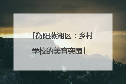 衡阳蒸湘区：乡村学校的美育突围