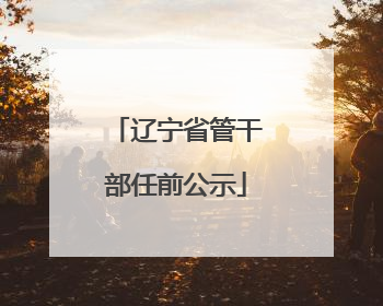 辽宁省管干部任前公示