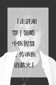 走进湘鄂｜领略中医智慧，传承医道薪火